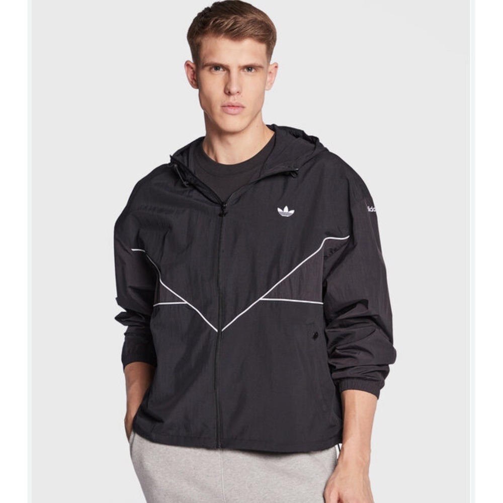 NEW ADIDAS MEN'S XS ADICOLOR SEASONAL ARCHIVE‎ WINDBREAKER BLACK JACKET HR3322